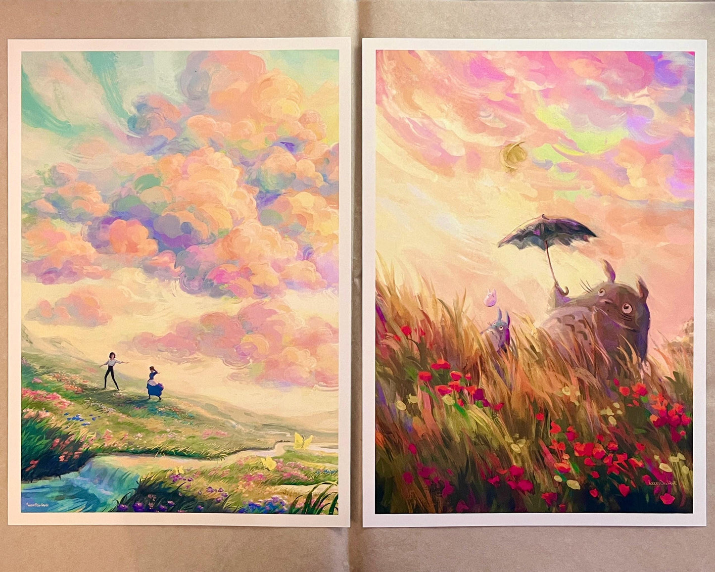 A4 // Howl & Sophie - sunset scenery | illustration, painting, drawing, art print, movie poster