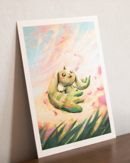 A5 // Digi monster "Terriermon sakura tornado" | illustration, art print