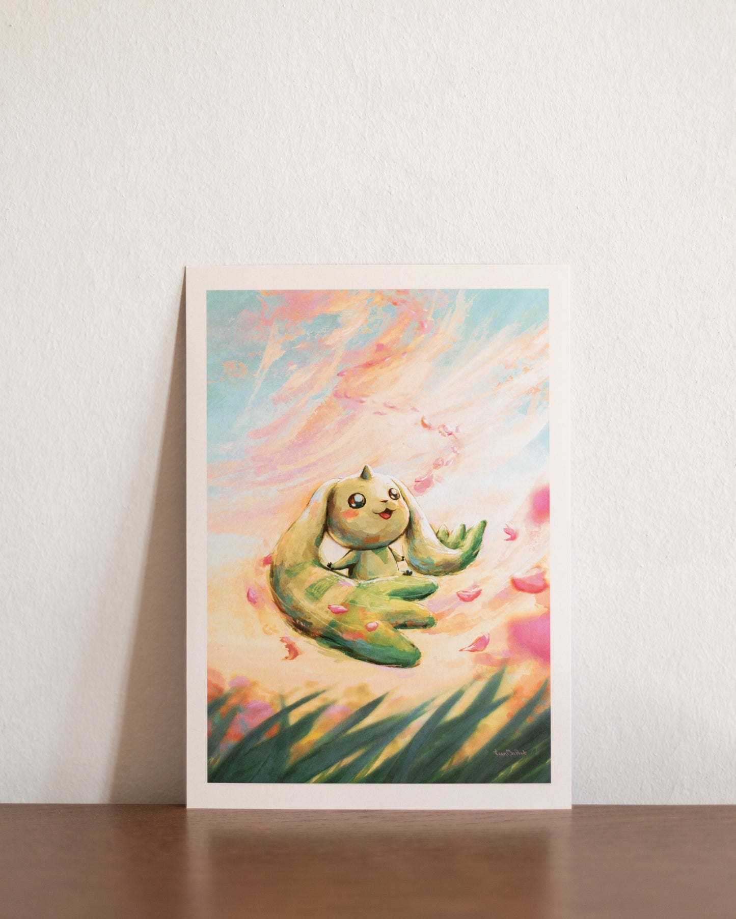 A5 // Digi monster "Terriermon sakura tornado" | illustration, art print