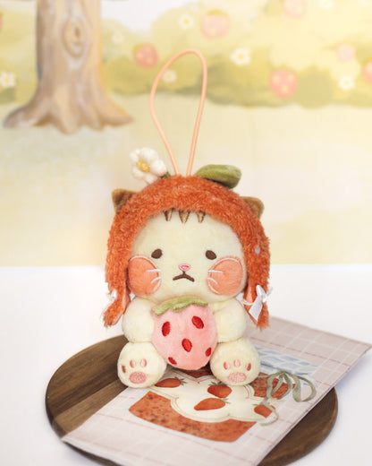plush charm// strawberry cat - "moody mao"