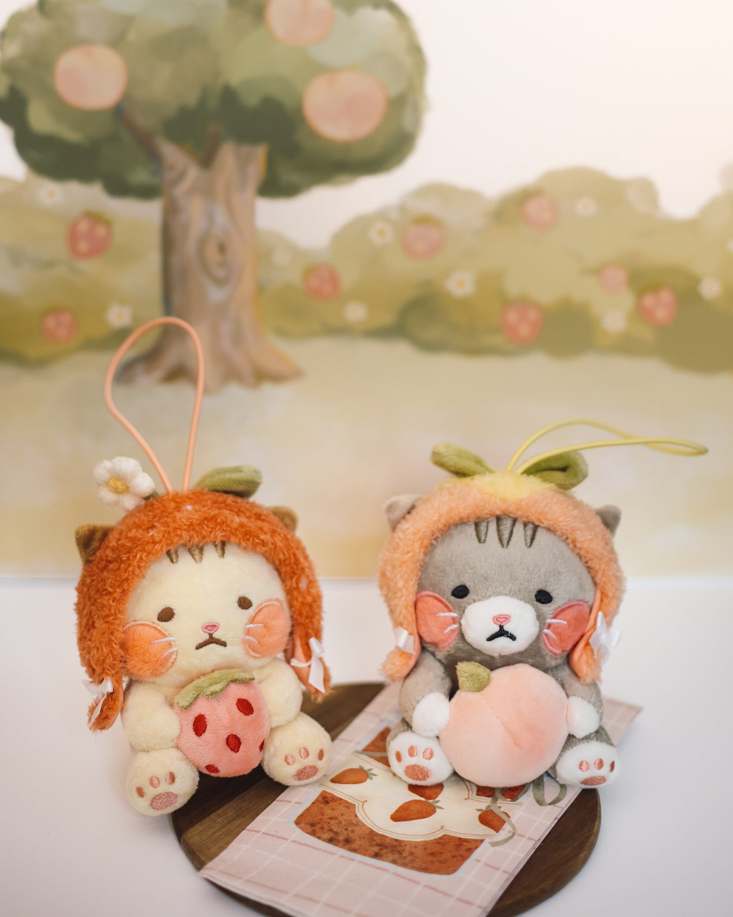 plush charm// peach cat - "moody mao"