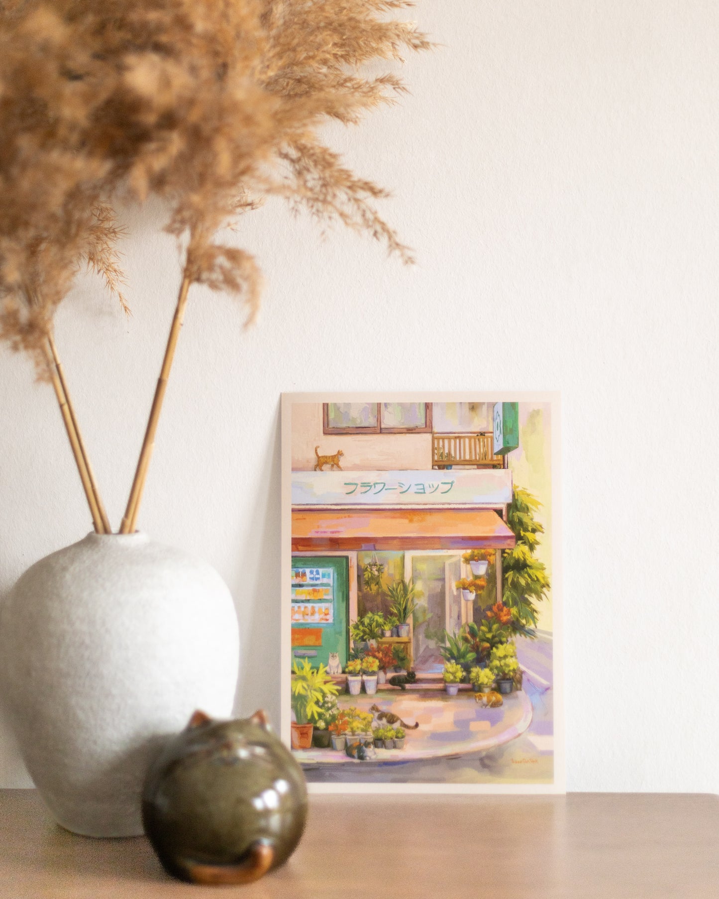 A4 // flower shop in Tokyo | illustration, painting,, art print, poster