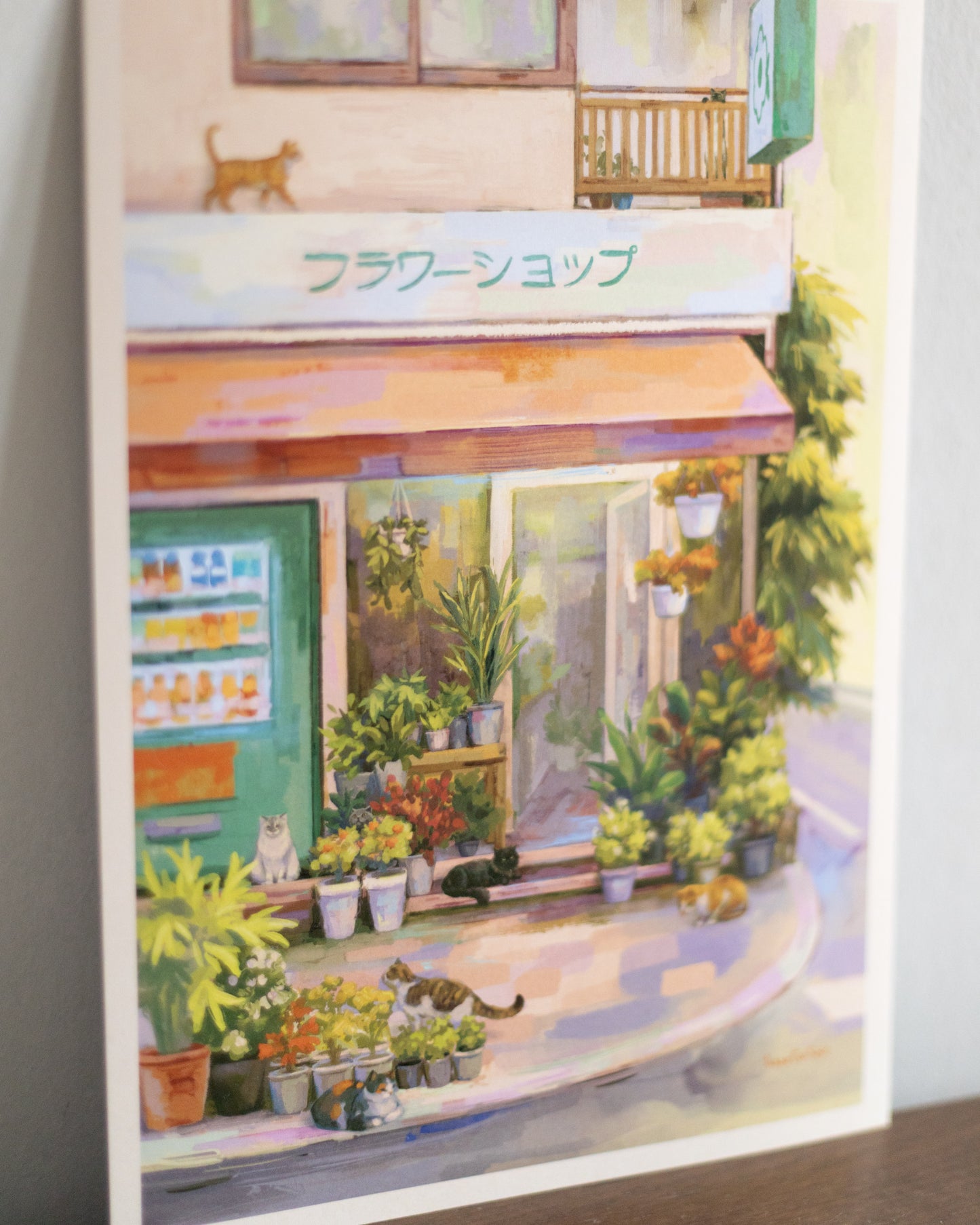 A4 // flower shop in Tokyo | illustration, painting,, art print, poster