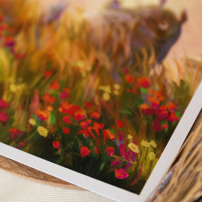 A4 // Howl & Sophie - sunset scenery | illustration, painting, drawing, art print, movie poster