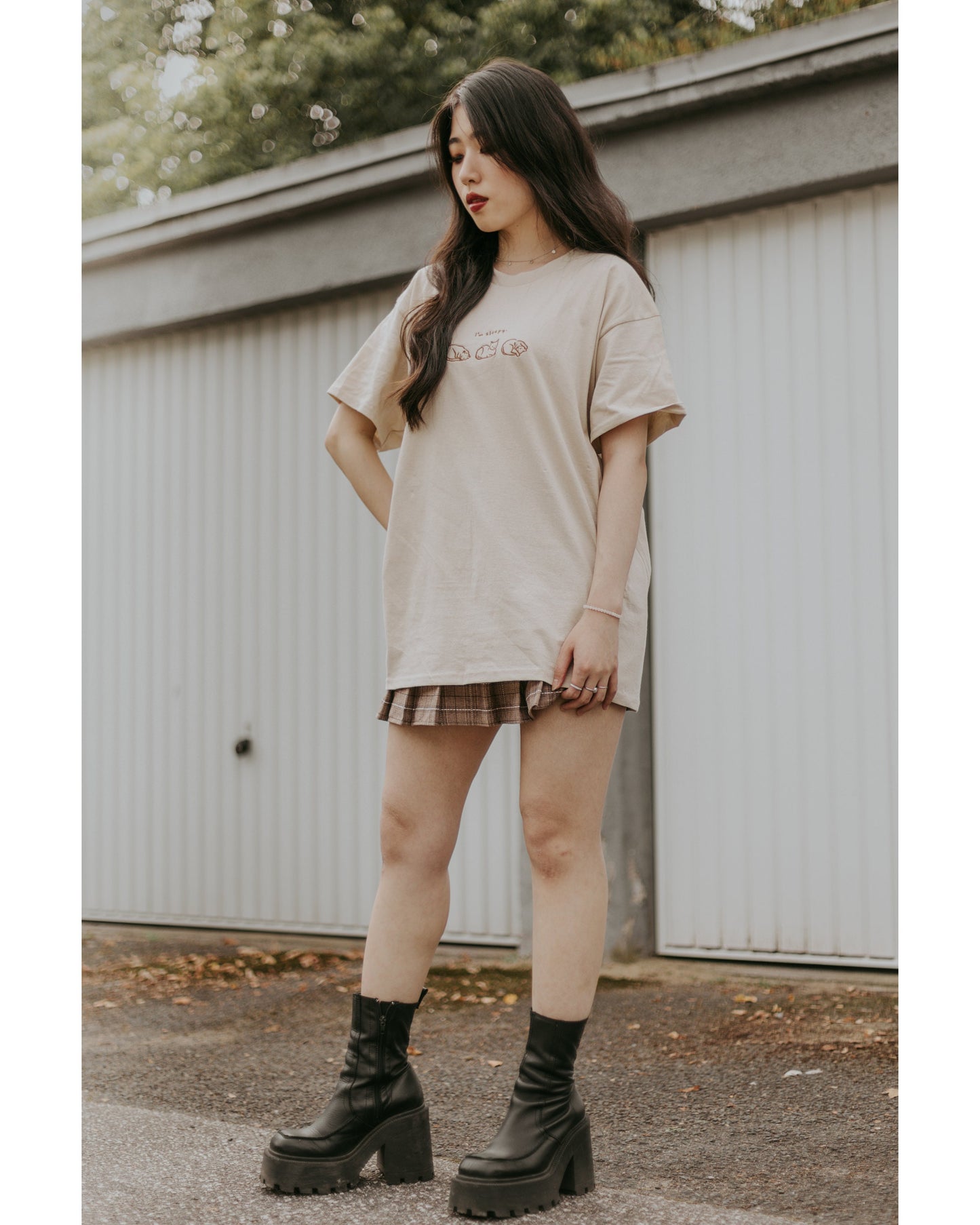 embroidered T-shirt // "i'm sleepy" - cat sleeping positions cotton shirt