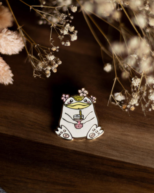 pin // Monster Rancher "Mochi drinks sakura Bubble Tea - hard enamel pin