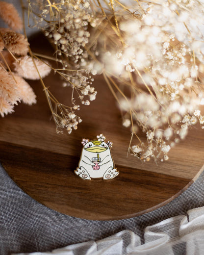pin // Monster Rancher "Mochi drinks sakura Bubble Tea - hard enamel pin