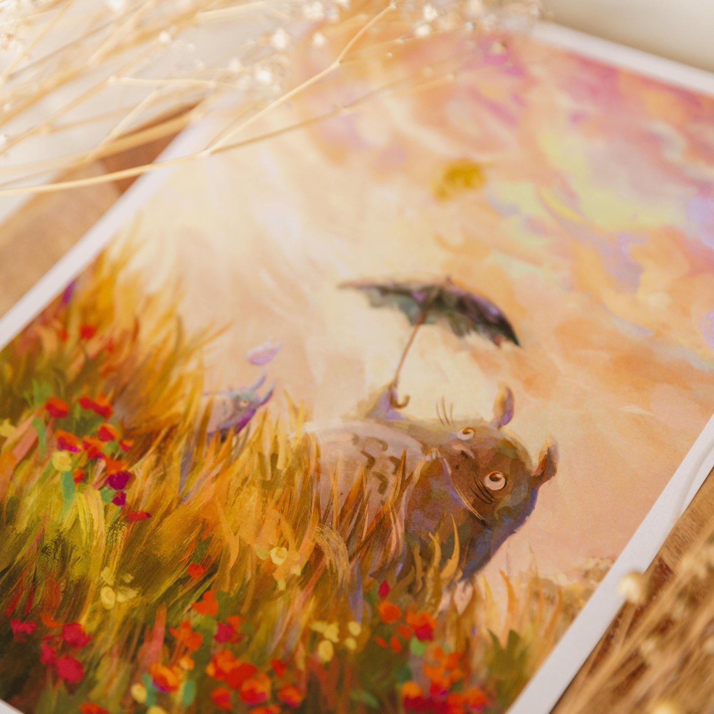 A4 // Howl & Sophie - sunset scenery | illustration, painting, drawing, art print, movie poster