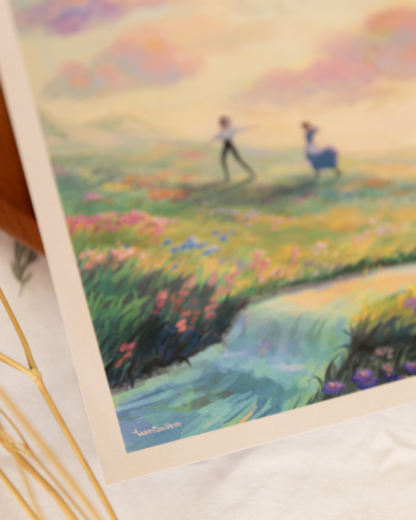 A4 // Howl & Sophie - sunset scenery | illustration, painting, drawing, art print, movie poster