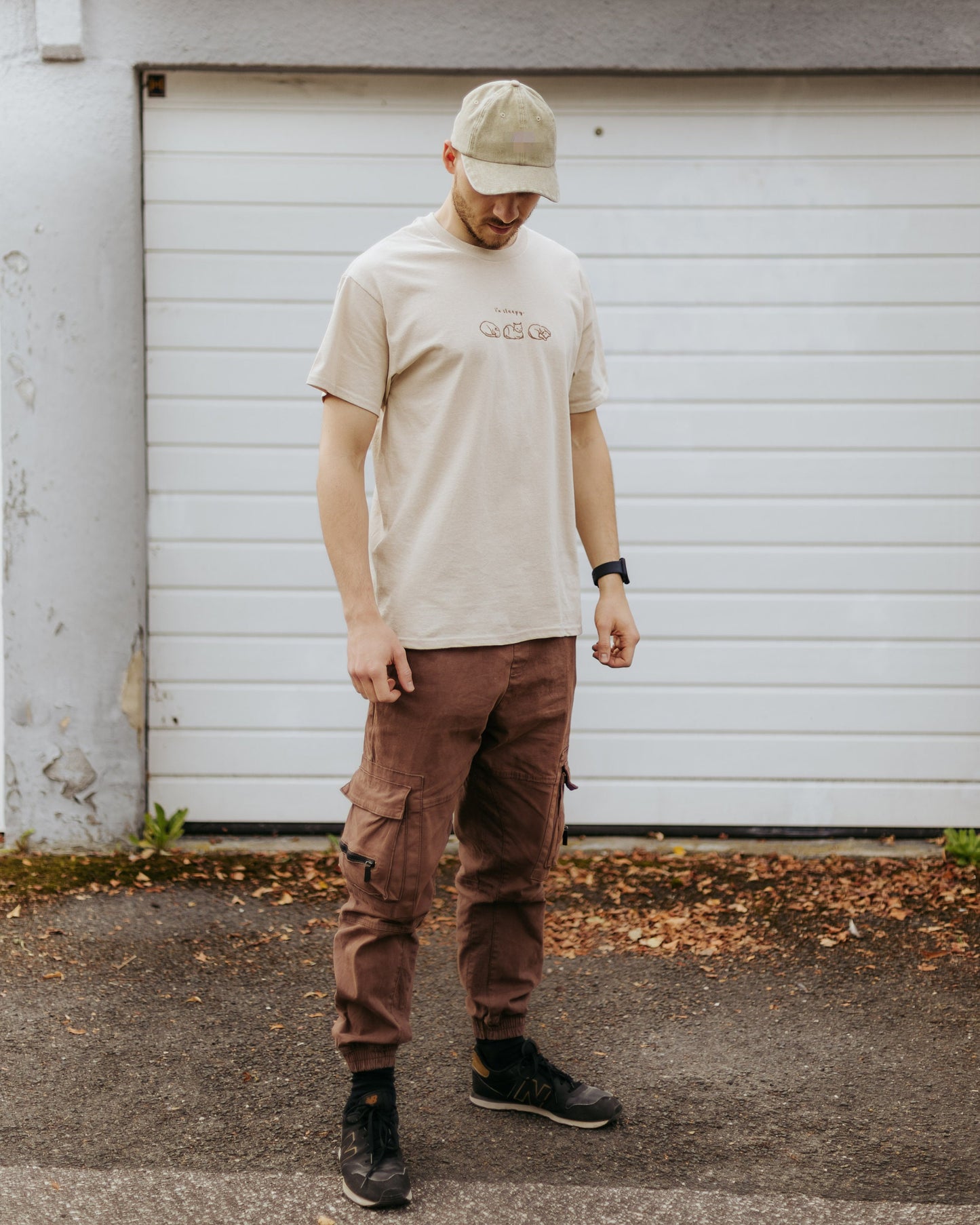 embroidered T-shirt // "i'm sleepy" - cat sleeping positions cotton shirt