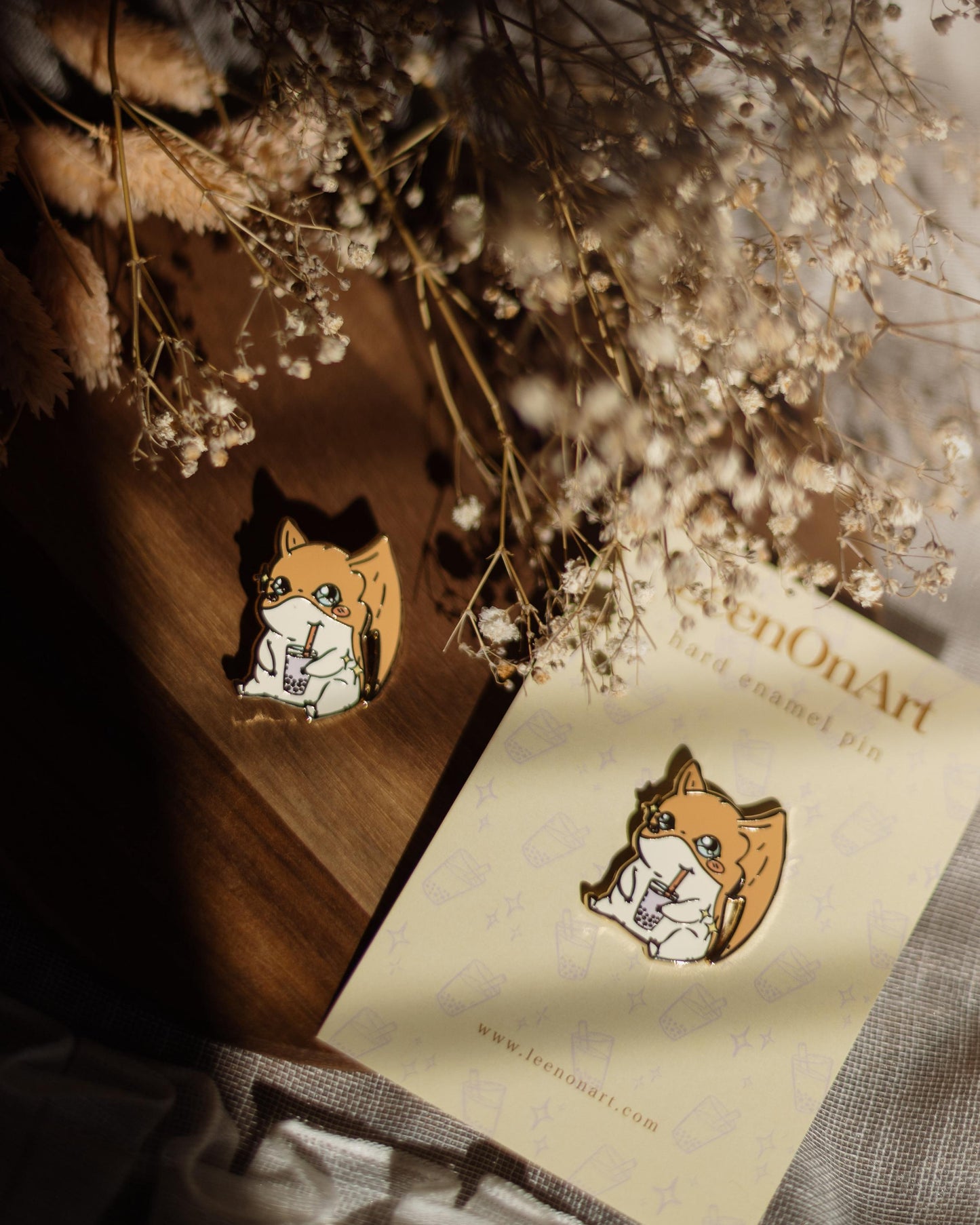 pin // Digi monster, Patamon drinks Taro Bubble Tea - hard enamel pin