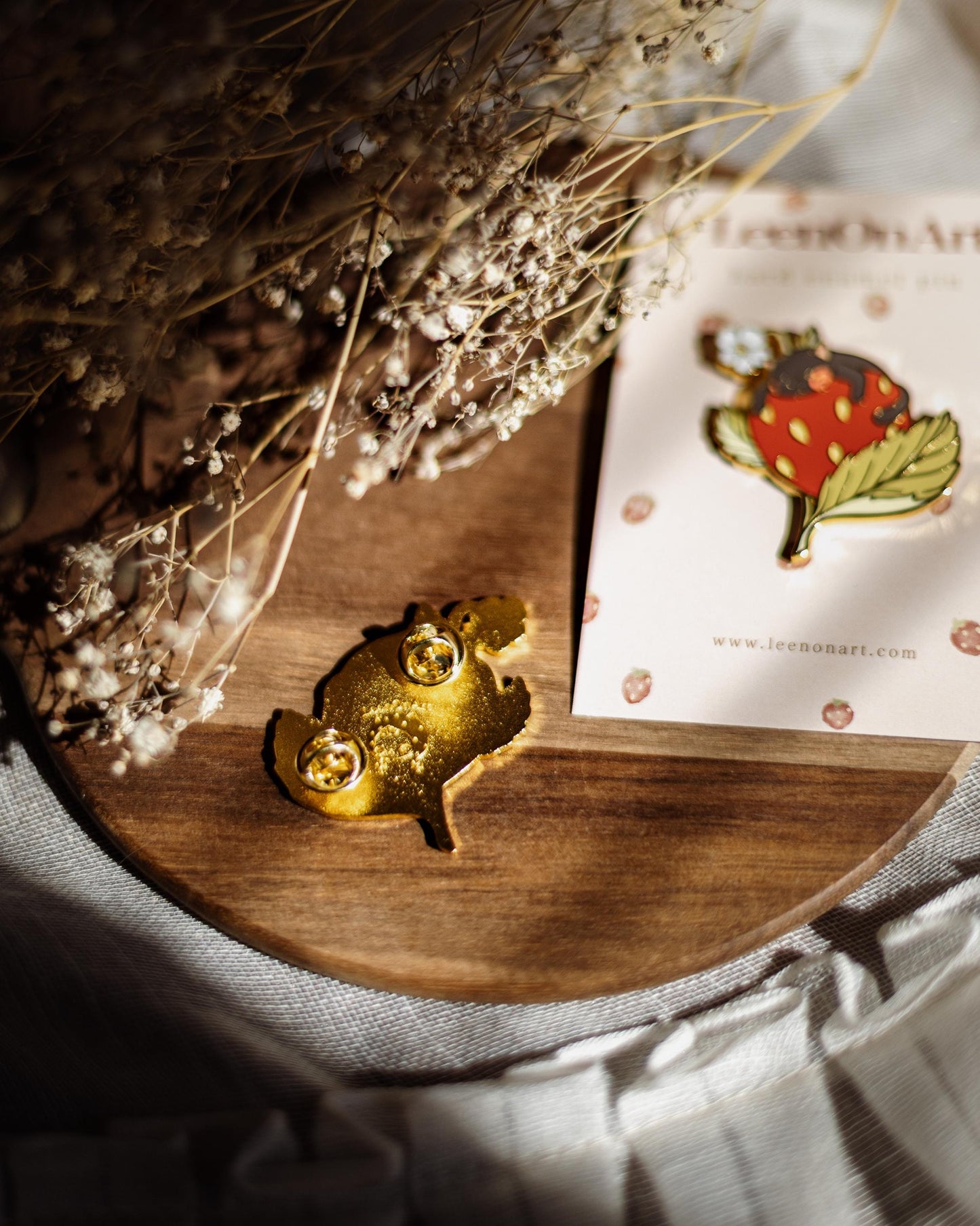 pin // "Catberry" black strawberry cat - hard enamel pin