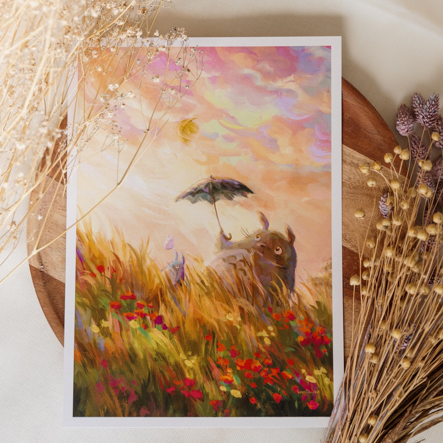 A4 // Howl & Sophie - sunset scenery | illustration, painting, drawing, art print, movie poster