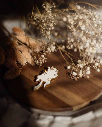 pin // sparkling grey tabby cat - hard enamel pin