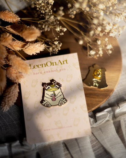 pin // Monster Rancher "Mochi drinks sakura Bubble Tea - hard enamel pin