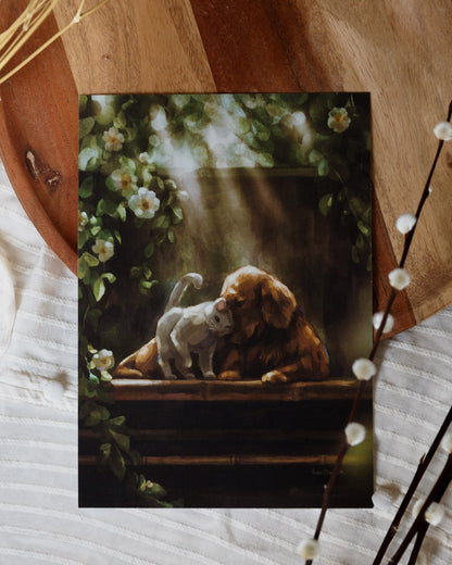 A5 // "cat and dog" illustration | painting, art print